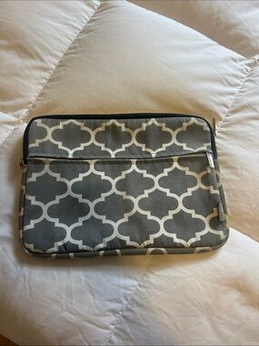 Gray and White Geometric MacBook Sleeve Case